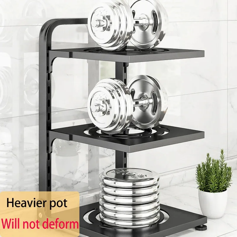 Rack Kitchen Pot Rack Storage Special Pot Rack Multi-layer Adjustable Cabinet Pantry Table Rack Stainless SteelSewer Storage 4