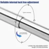 Wardrobe Rail Extendable Clothing Rail 56-100cm Stainless Steel Clothes Rod with End Sockets Screws Adjustable Closet Rail Pole 5