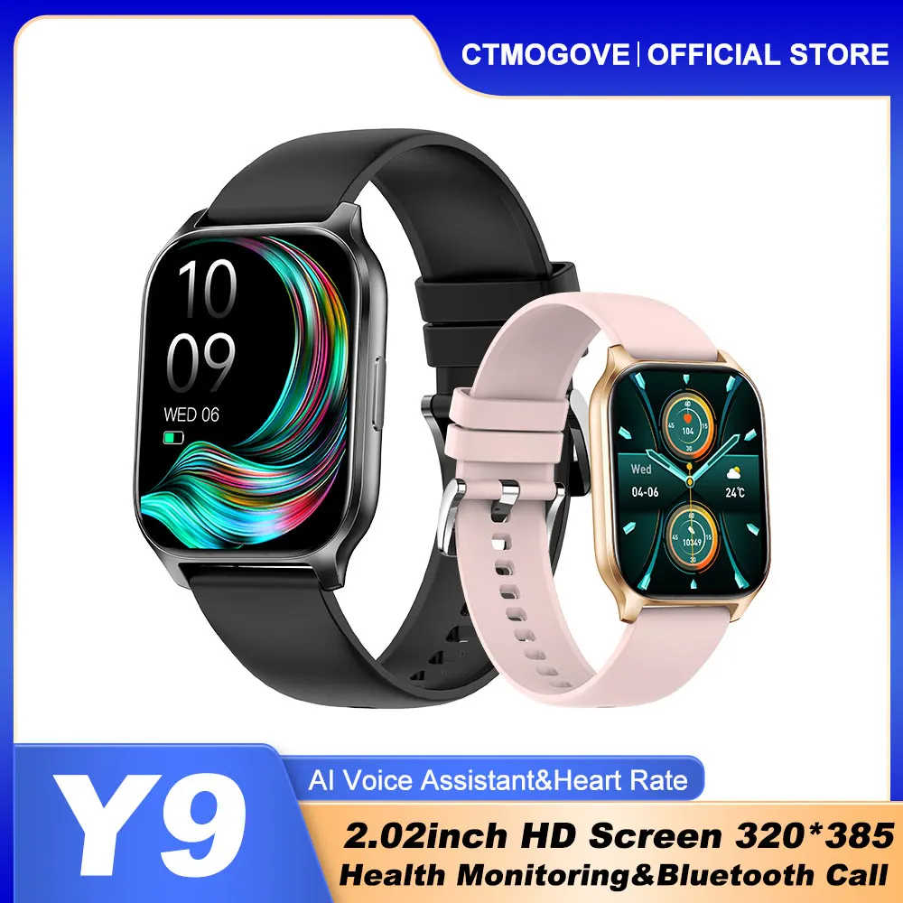 

100% original smart watch Y9 Bluetooth call 100+ sports mode fitness tracker blood oxygen heart rate menstruation monitoring art