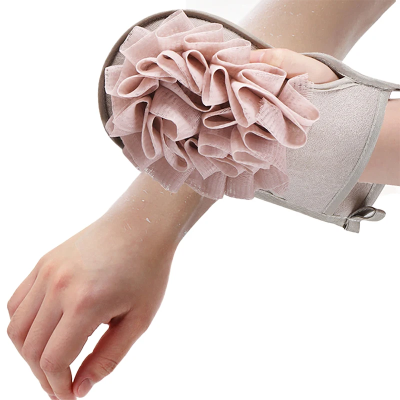 Exfoliating Bath Glove Scrub Peeling Wisp for Body Care Shower Washcloth Skin Cleansing Back Scrubber Brushes Shower Accessories