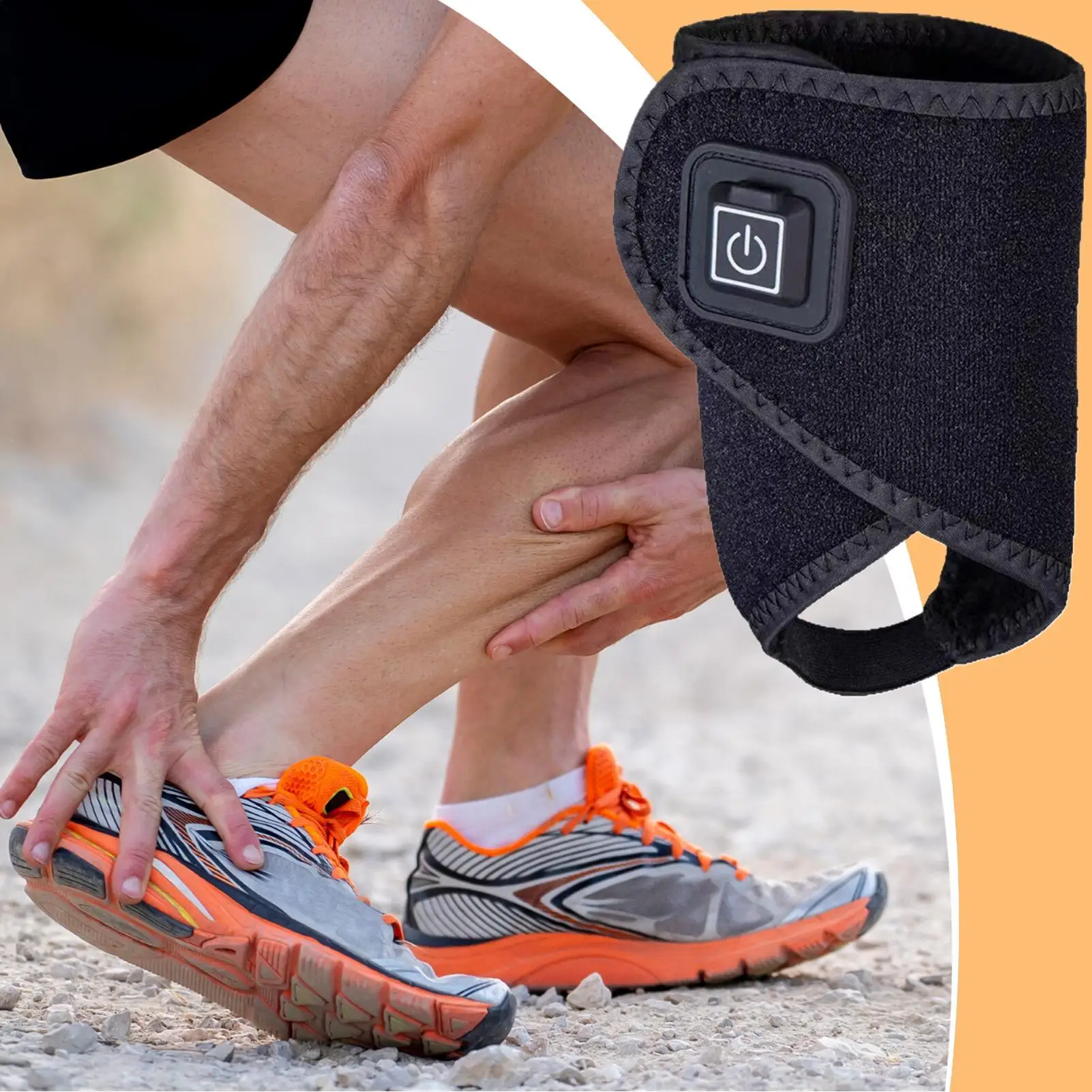 Ankle Heat Wrap Muscle-Relaxing Soothing USB Plug-in Heated Ankle Brace For Night Sleeping Post-Workout Travel Men Women Adults