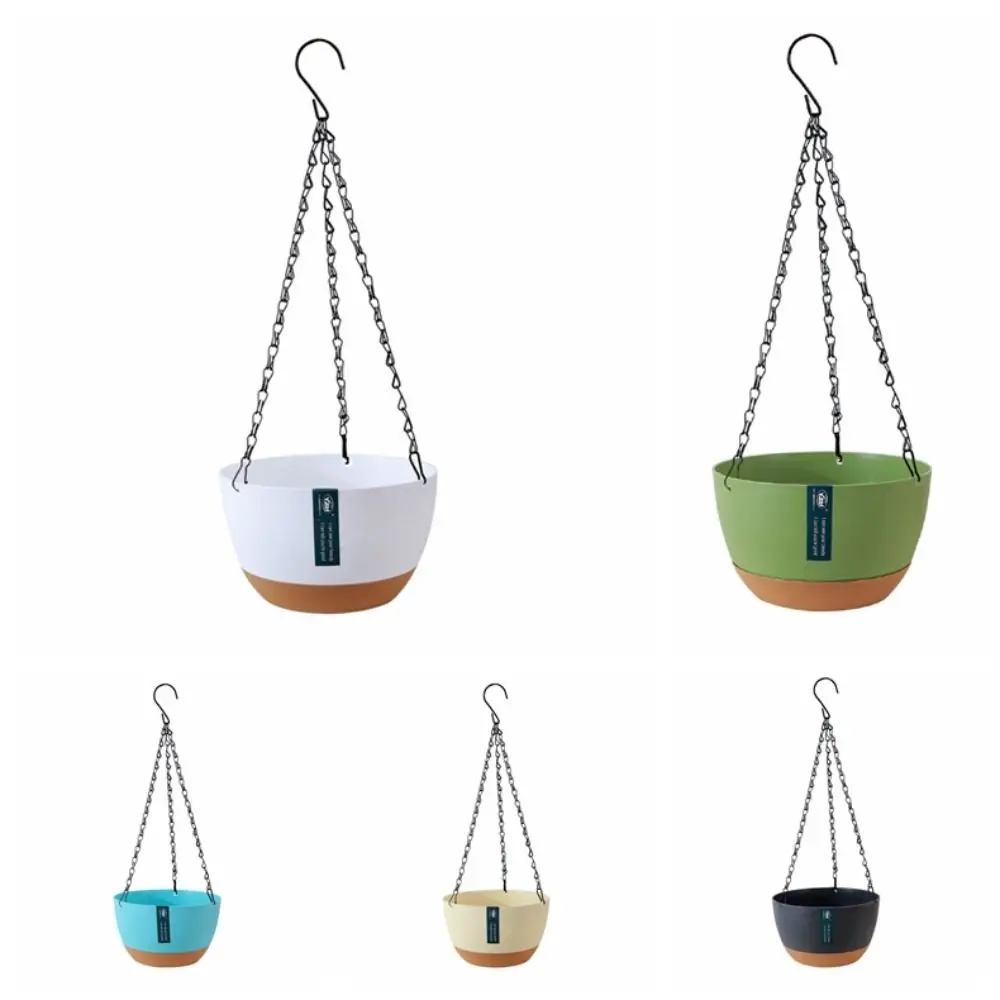 Description Picture 4 of itemWith Drainage Hole Baskets Self-Watering Hanging Planters Hanging Thickened Chain Plant Pot Removable Tray Flower Pots
