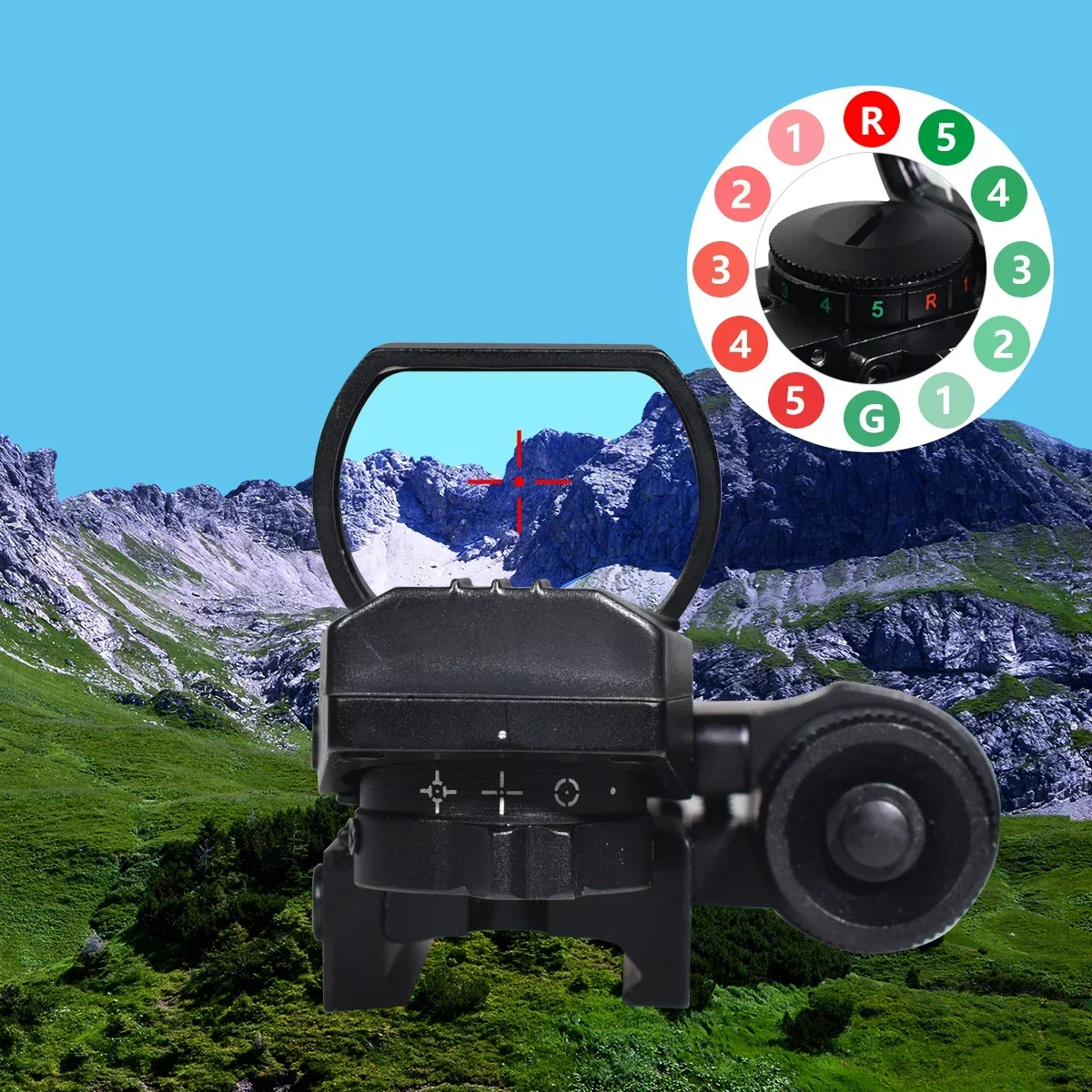 Red Dot Sight Holographic Collimator 1x22x33 Red Dot Sight with Laser Red Green Dot Hunting Optics Scope Reflex 4 Reticle Tactical for 20mm Rail