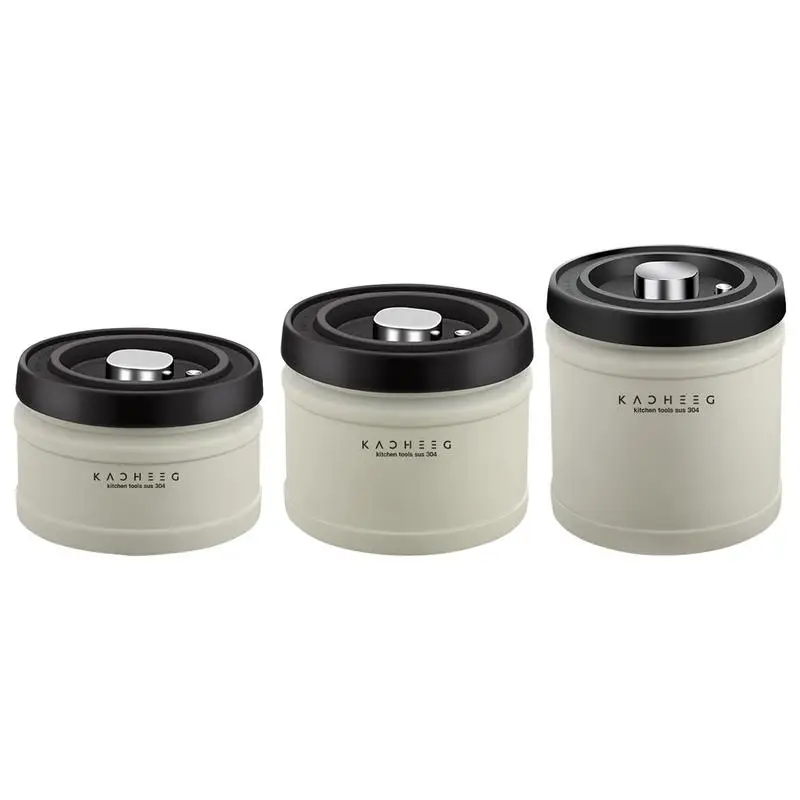 

Stainless Steel Airtight Coffee Container Storage Canister Jar Food Organizer Sealed Kitchen Vacuum Box Bean Cans Coffee