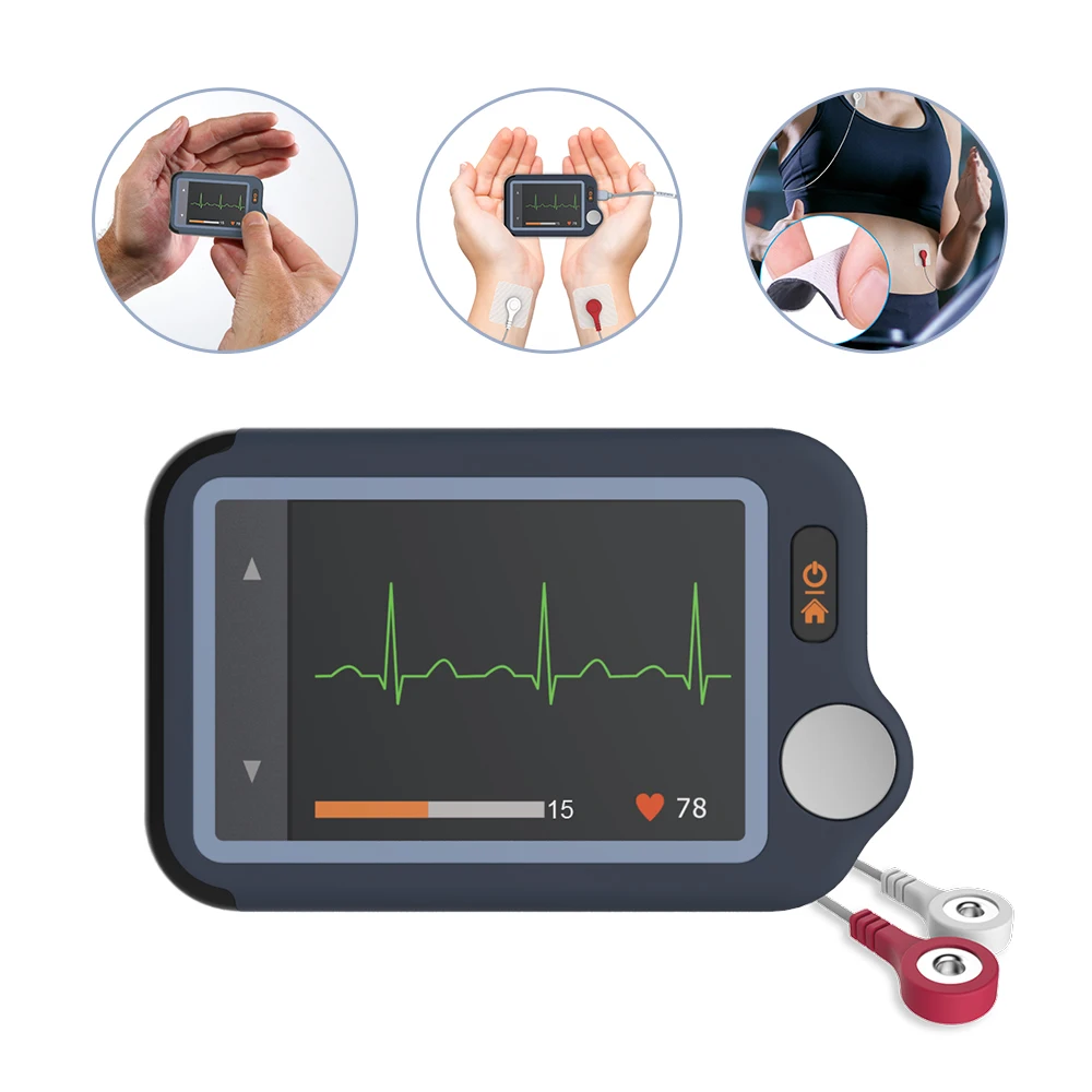 

Wellue ручной монитор сердечного ритма 30s/60s/5 мин Holter ECG монитор с 2 листами электродов, измерение с помощью руки или кабеля