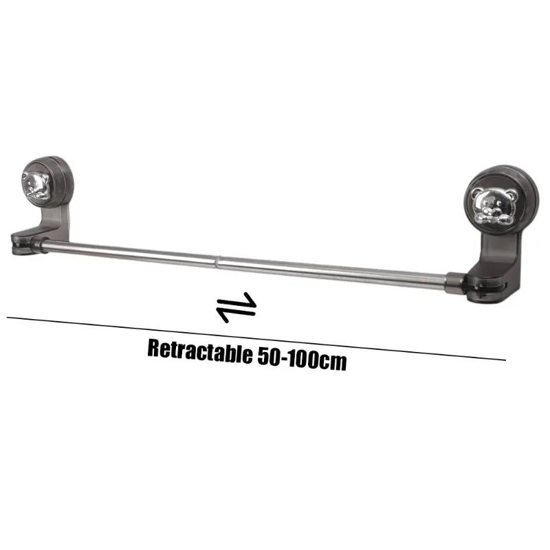 Towel Rack Suction Cup Retractable Wall Mounted