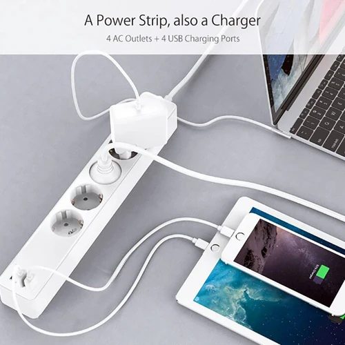 Tuya-스마트 WIFI 전원 스트립 EU 표준, 플러그 4 개 및 USB 포트 4 개, Alexa Echo 및 Google nest와 호환 가능 4