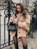 Single-breasted Lapel Coats Women Loose Woolen Long Sleeve Pockets Short Jacket Female Autumn Winter Elegant Casual Tops Outwear 4
