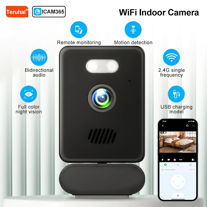 כולל אפליקציה ניידת 5G/2.4GHz WiFi מצלמת אבטחה פנימית לתינוקות 360 °   ראיית לילה עם שמע דו כיווני ומצלמת חיות מחמד עם סיבוב פאן/טילט