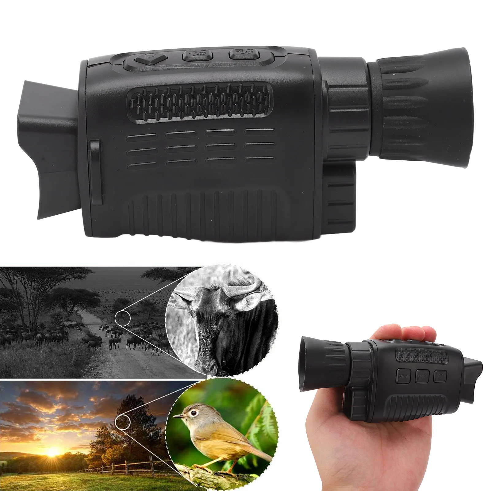 Digital Infrared Monocular 5X HD Rechargeable Night Vision Infrared Monocular with 1.5 Inch Color Display