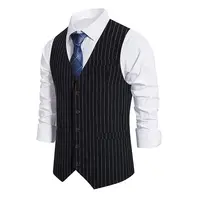 Mens Vest Suit Colete Social Masculino 2024 Luxury Striped Wedding Party Dress Waistcoat Men Sleeveless Formal Business Jacket 2