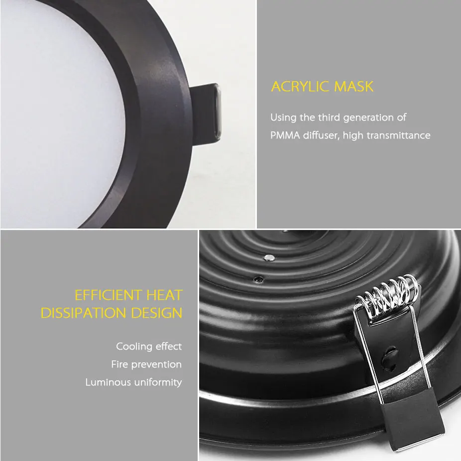 LED Downlight Waterproof IP65 7W 9W 12W 15W 3W 5W Spot Lamp AC 220V 230V Ceiling lamp Warm Natural Cold White Indoor Lighting led downlight,led spotlight