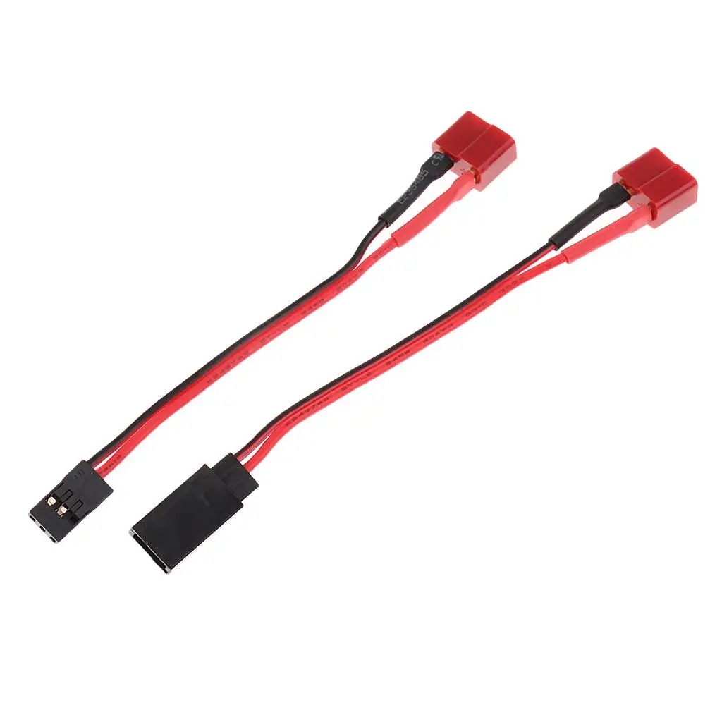 

2x T Plug Deans to FUTABA JR Connector Adapter Male/Female Cable Lead 125mm
