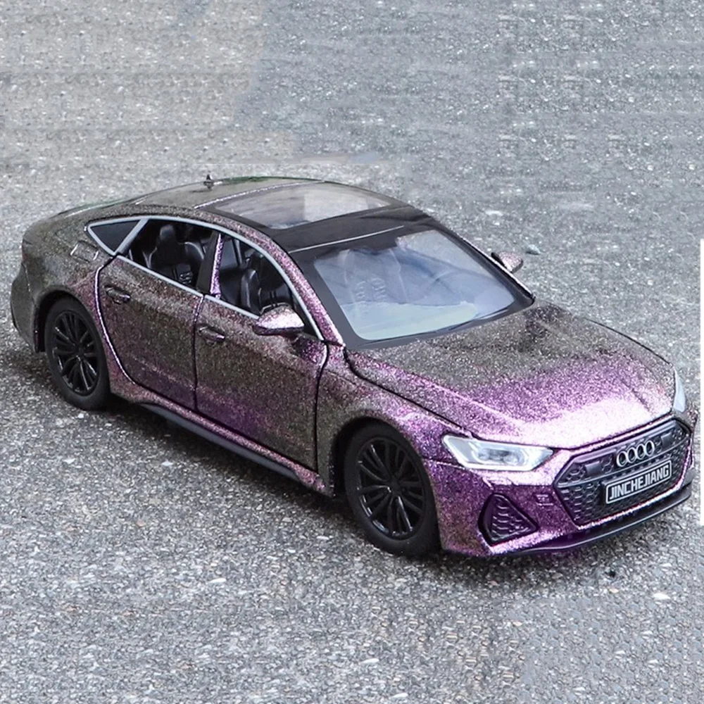 Alloy Diecast Miniature Toy Car with Opening Doors, Sound, Light, and Pull-Back Action