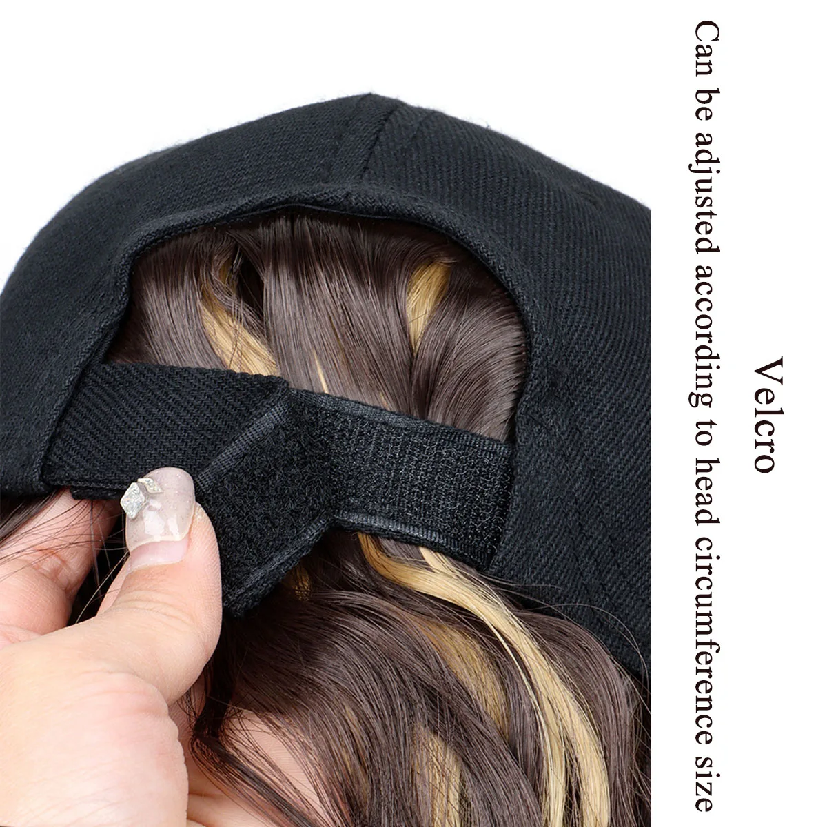Synthetic Baseball Cap Wig Natural Wave Hair Extensions With Hat Heat Resistant Wig Black Cap Wigs