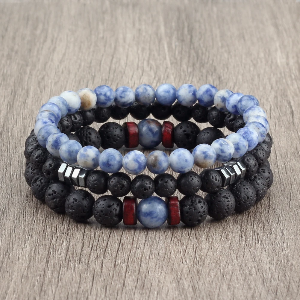 Bracelet élastique 3 pièces/ensemble en perles de 