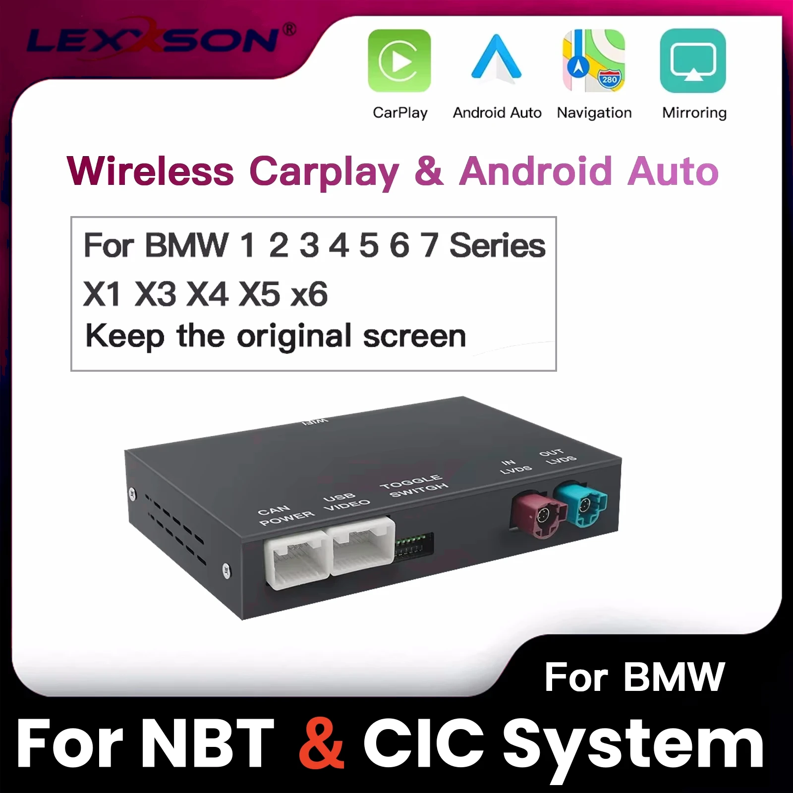 Wireless CarPlay For BMW NBT,CIC System 1 2 3 4 5 6 7 Series X1 X3 X4 X5 X6 MINI E60 E84 E70 F26 F25 F10 F11 F20 F21