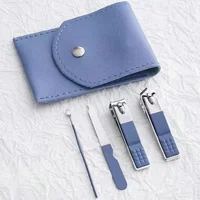 4Pcs Manicure Set Stainless Steel Nail Clippers Beauty Tool Portable Set Professional Grooming Kits, Travel Nail Trimming Kit 1
