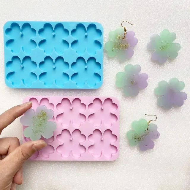 Diy Szilikon Új Fülbevalók Háromlevelű Lóhere Pillangó Kristály Csepp Ragasztócímke Medál Penész Epoxi Gyanta Formák - Image 5