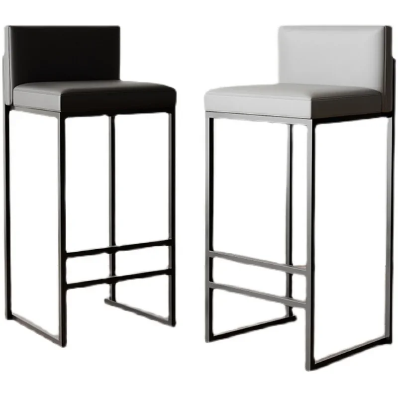 Gold Leg Backrest Bar Stools American Minimalist Reception Comfortable High Chairs Light Luxury Adults Sillas De Bar Furniture