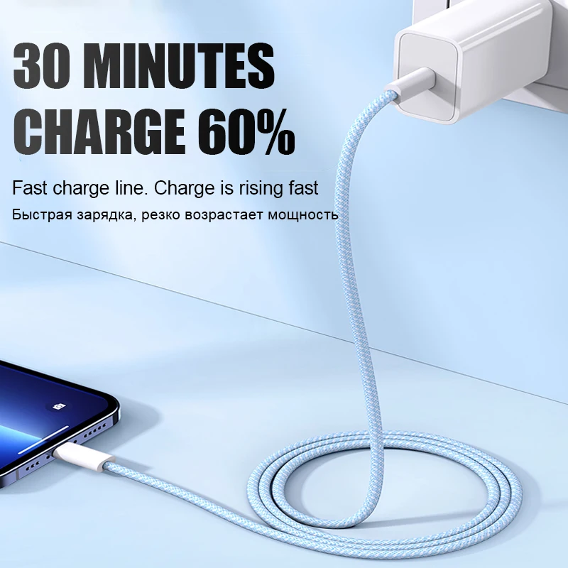 รูปสินค้า สายชาร์จ PD 60W แบบรวดเร็ว สำหรับ iPhone 13/14/15/16 Pro Max Plus