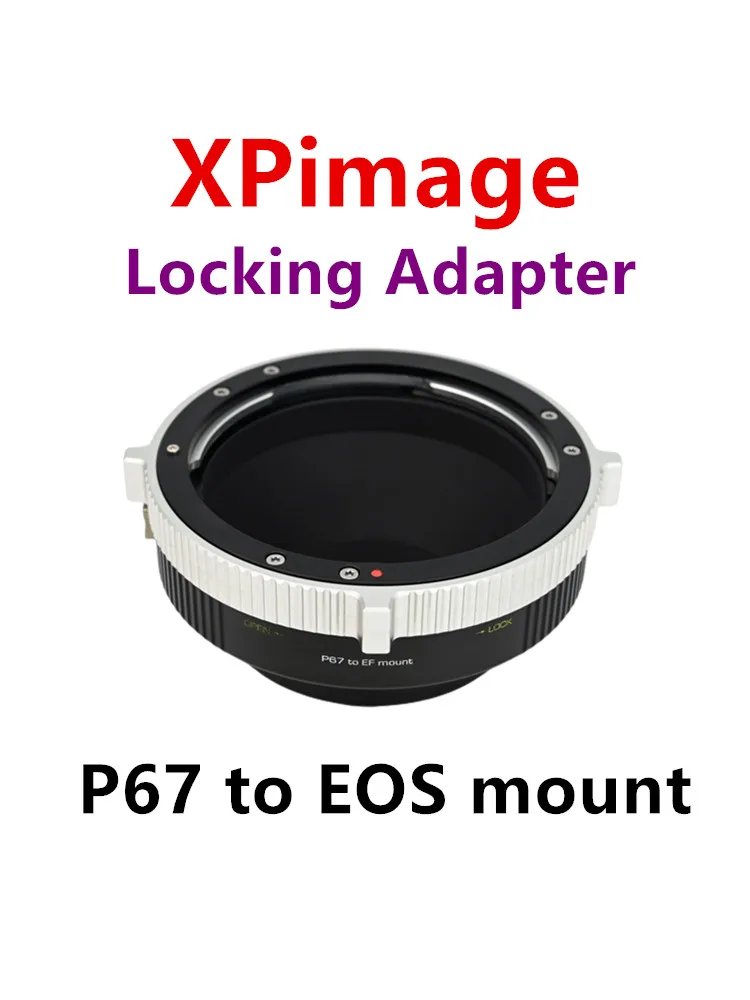 

Pantax 67 lens to CANON EOS Camera Adapter Ring Schneider Pantax 67 lens to 5D2 5D3 MarkII 6D2 1DX. For XPimage Locking adapter
