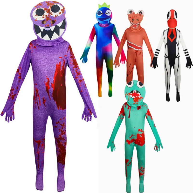 Ragazzi Rainbow Friends Costume Monster Wiki Cosplay Outfit Kids Girls Horror Game Halloween Party Jumpsuit
