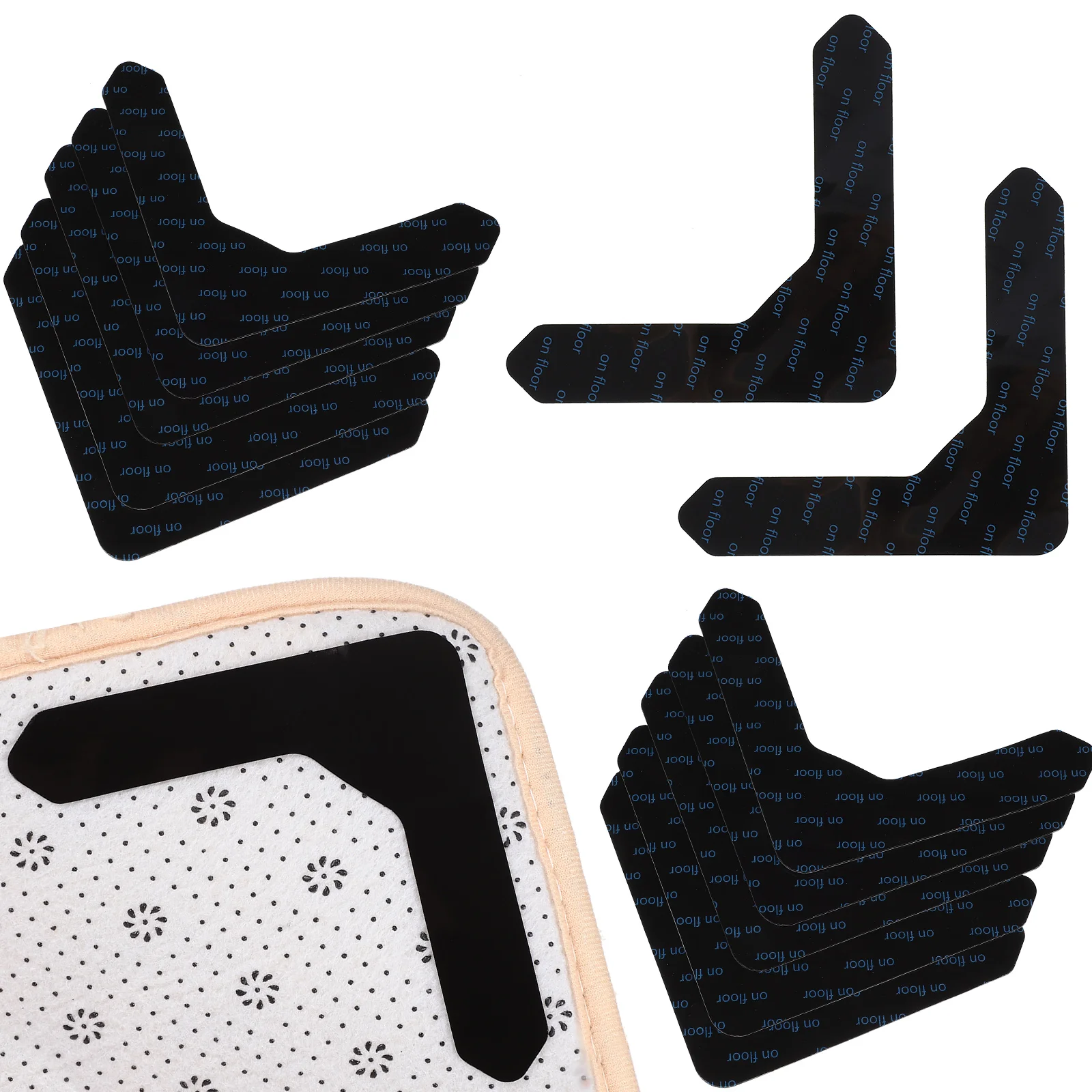 

12 Pcs Area Rugs Non-slip Stickers Carpet Corner Washable Pad Anti Curling Supply