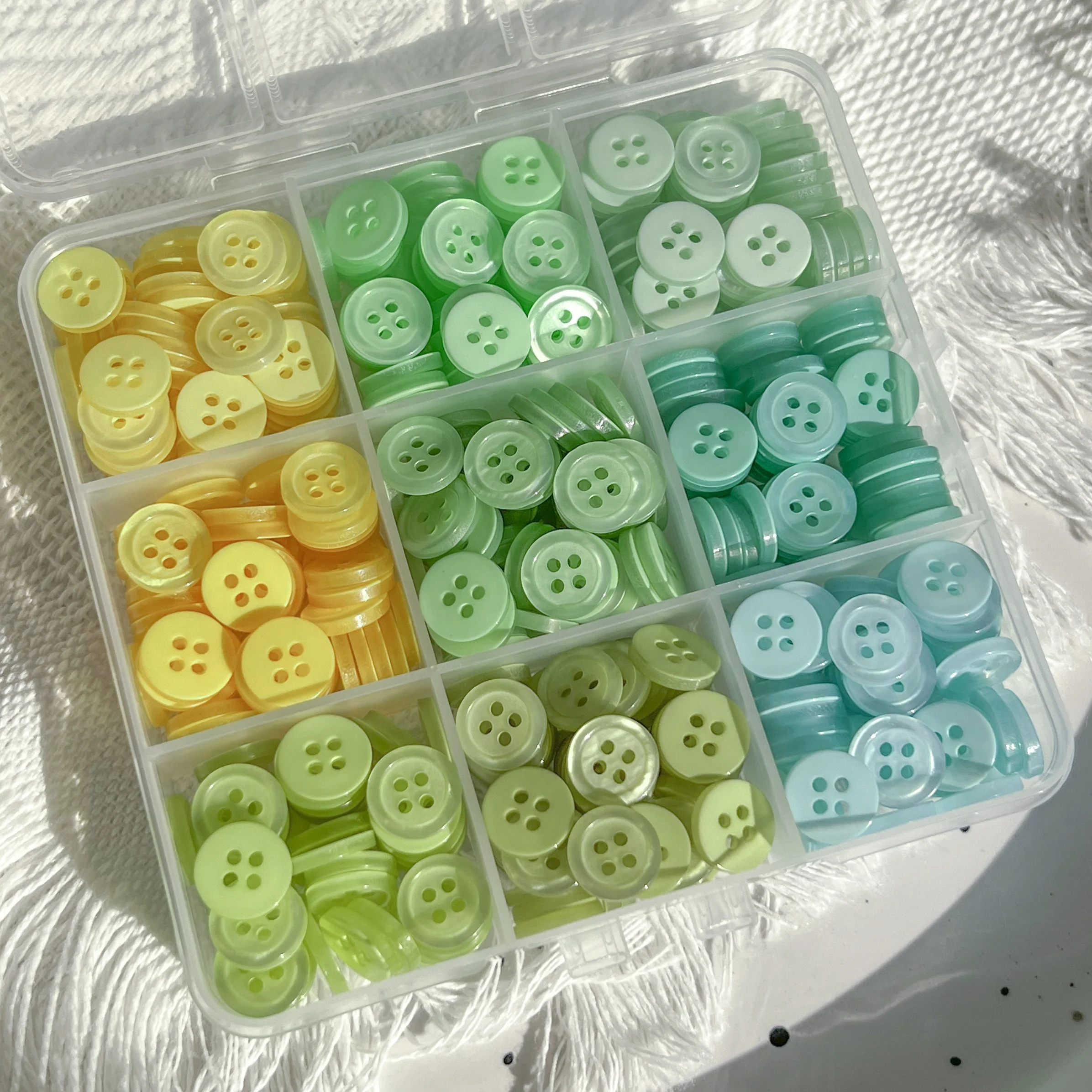 Colorful 10MM Resin Buttons Rotundity Household Handmade DIY Buttons Sewing Supplies Clothing Accessories Material Box 450PCS