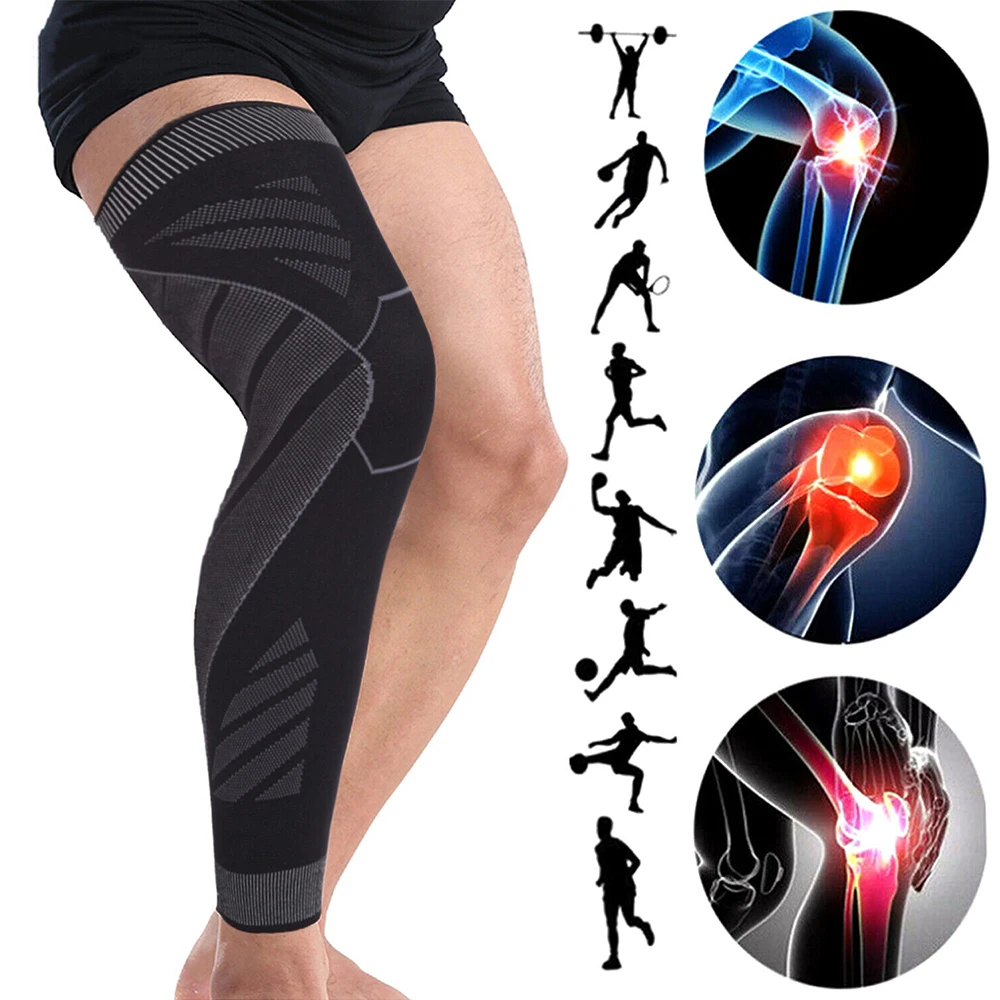 1Pcs/2Pcs Full Leg Sleeves Long Compression Leg Sleeve Knee