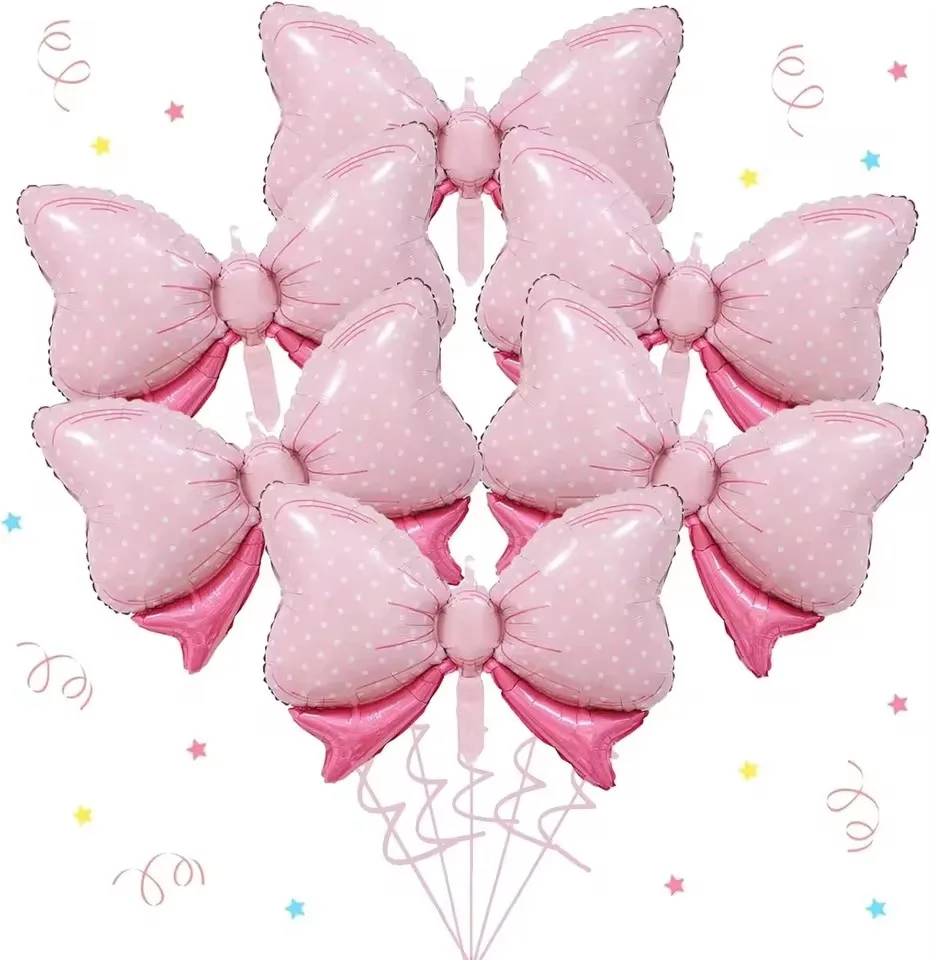 Pink Bow Aluminum Foil Balloon Image 2