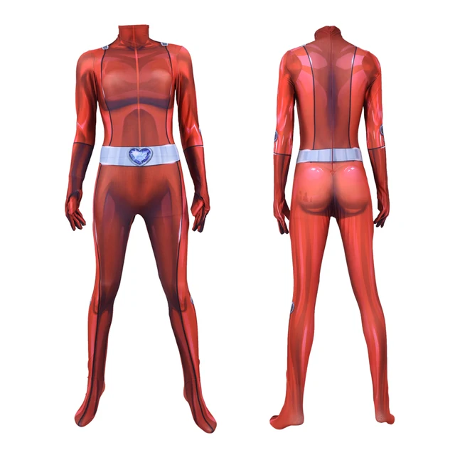 Women Kids Adults Girls Totally Spies Cosplay Costume Zentai Clover Ewing Samantha Simpson Alexandra Bodysuit Suit Jumpsuits Red