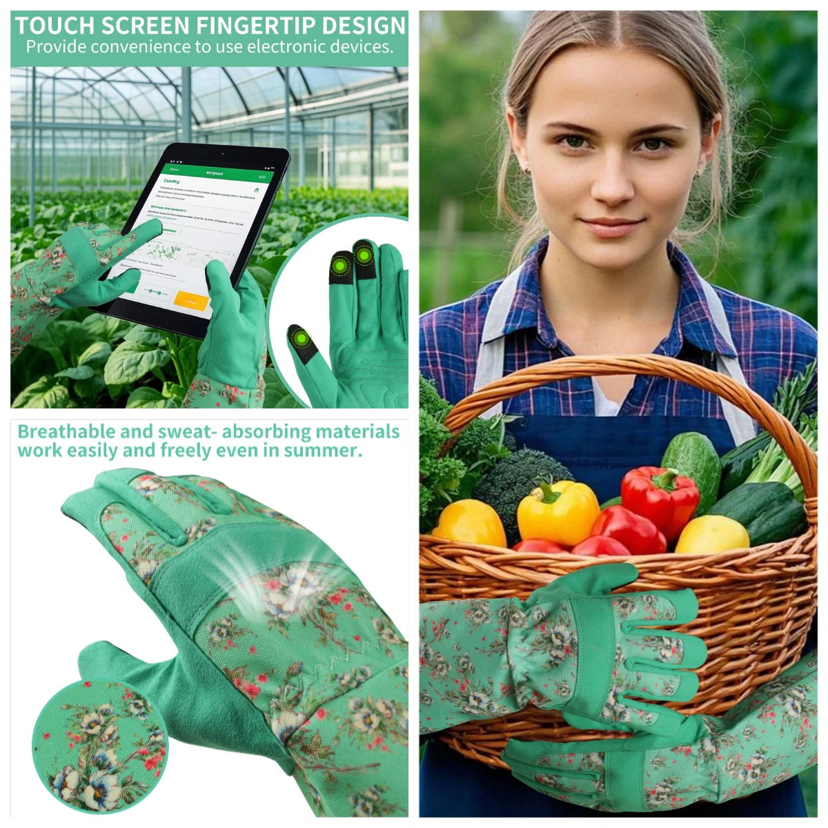 Gardening Gloves for Women Breathable leather Garden Gloves with Grip Thorn-Proof Puncture-Resistant Work Gloves - 6