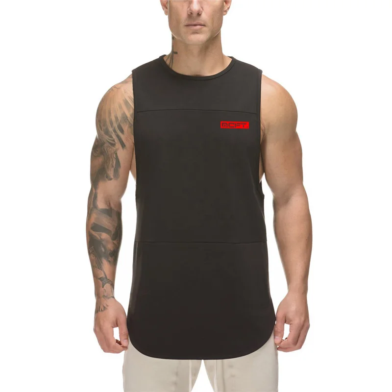 

Men Fashion Sleeveless Gym Fitness Bodybuilding Workout Shirt Summer Sun Protection Cool Feeling Quick Dry Breathable Tank Tops