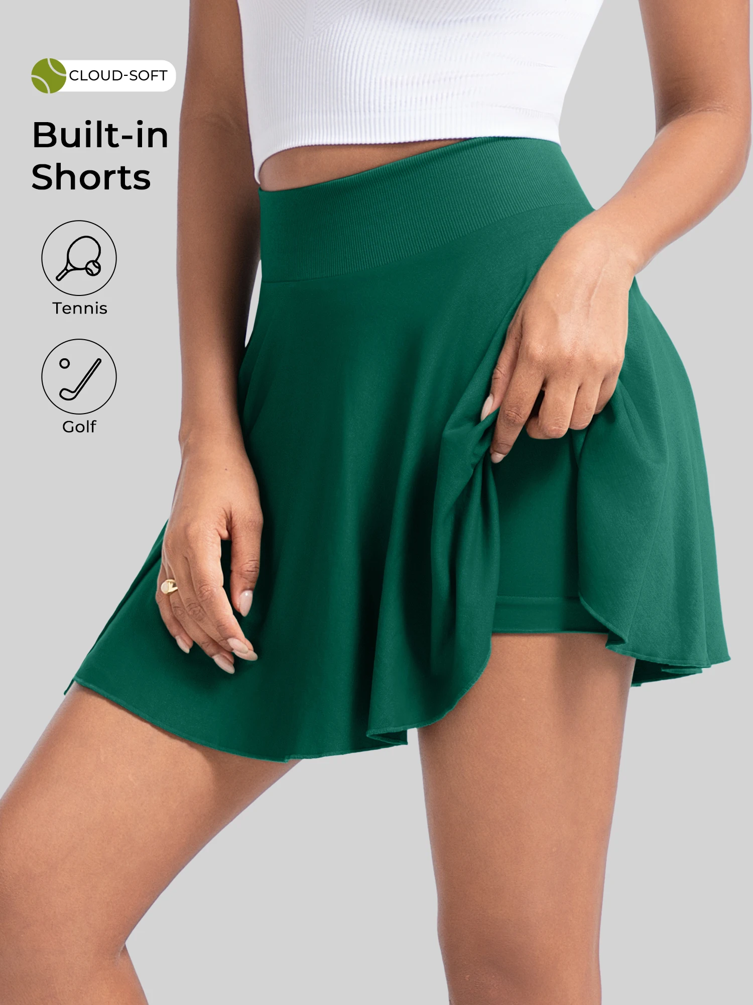 High Waist Tennis Skirt Sport Skort, Badminton Fitness Gear, Built-in Shorts Design, For Tennis Lessons Club Training 3 S863cb646698f4aecb2f04c5b5d73a972n