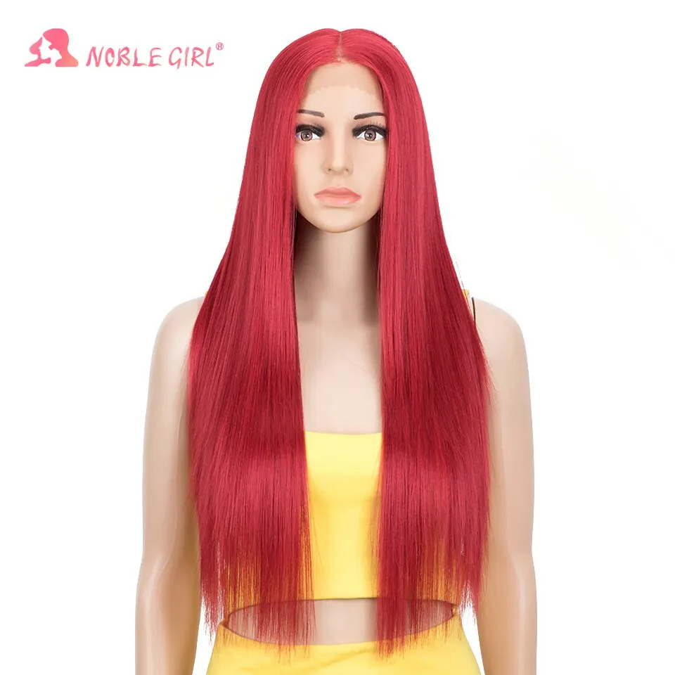 Lace Front Wig,Lace Wigs,Womens Synthetic Wigs,Synthetic Wigs Synthetic Lace Front Wig 28Inch Long Straight Lace Wig Red Women's For Black Women Straight Front Wigs