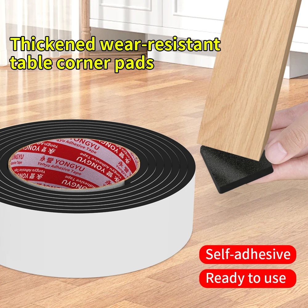 Non-Slip Adhesive Rubber Pads for Furniture Legs - 2m Roll, Anti-Skid Grippers