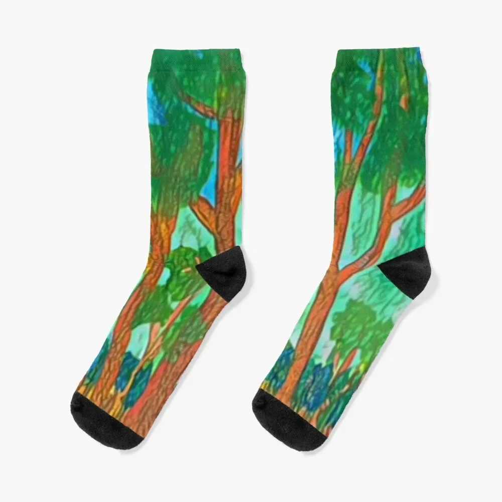 

Trees on the Sangamon Socks bright garter tennis Socks Male Women's