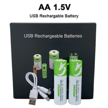 

2PCS AA1.5V USB Rechargeable Batteries 2600 mWh li-ion battery for remote control mouseElectric toy battery + Type-C Cable
