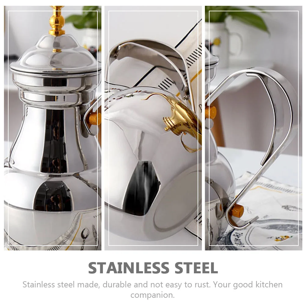 Middle East Teapot Sliver Gold Stainless Steel 4