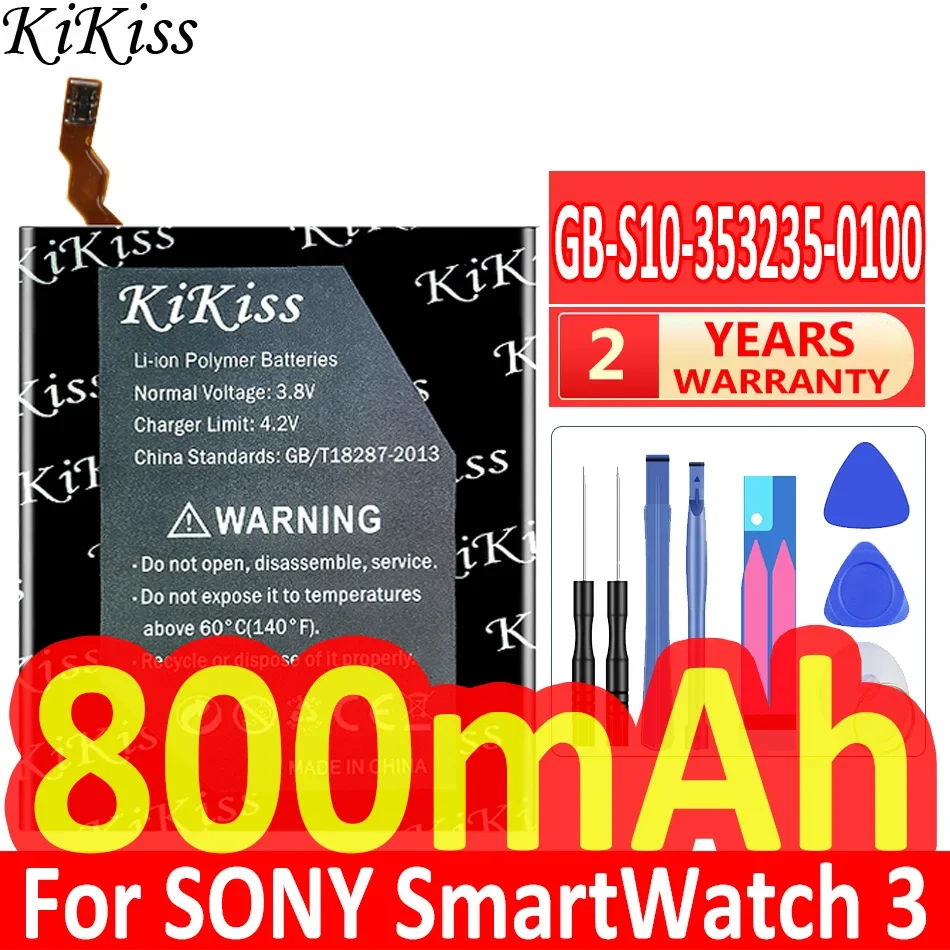 Batteria Kikiss Per Sony Smartwatch 3 Smartwatch Ch3 Sw3 Swr50 3Sas 800Mah Gb-S10-353235-0100 Batterie + Strumenti Gratuiti