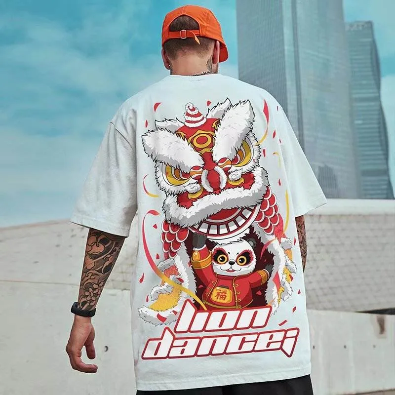 Oversize Trendy Brand Loose American Short Five Quarter Sleeved Large T-shirt Plus Fat Men's Summer_voghion.com