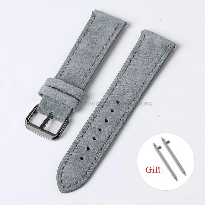 Artisanal Vintage Suede Leather Watch Strap with Handmade Stitching and Quick Release