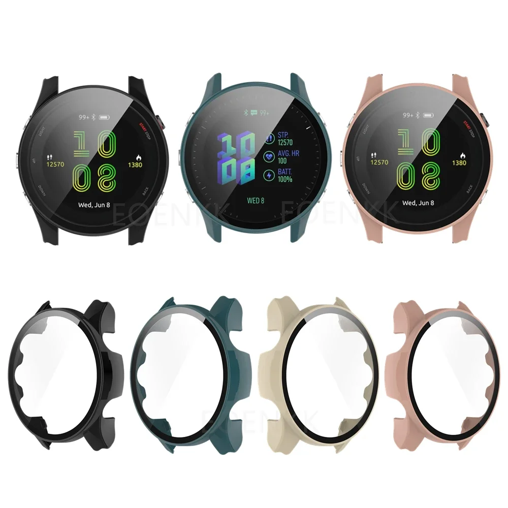 Screen Protector Watch Cover with Tempered Glass and Durable PC Shell