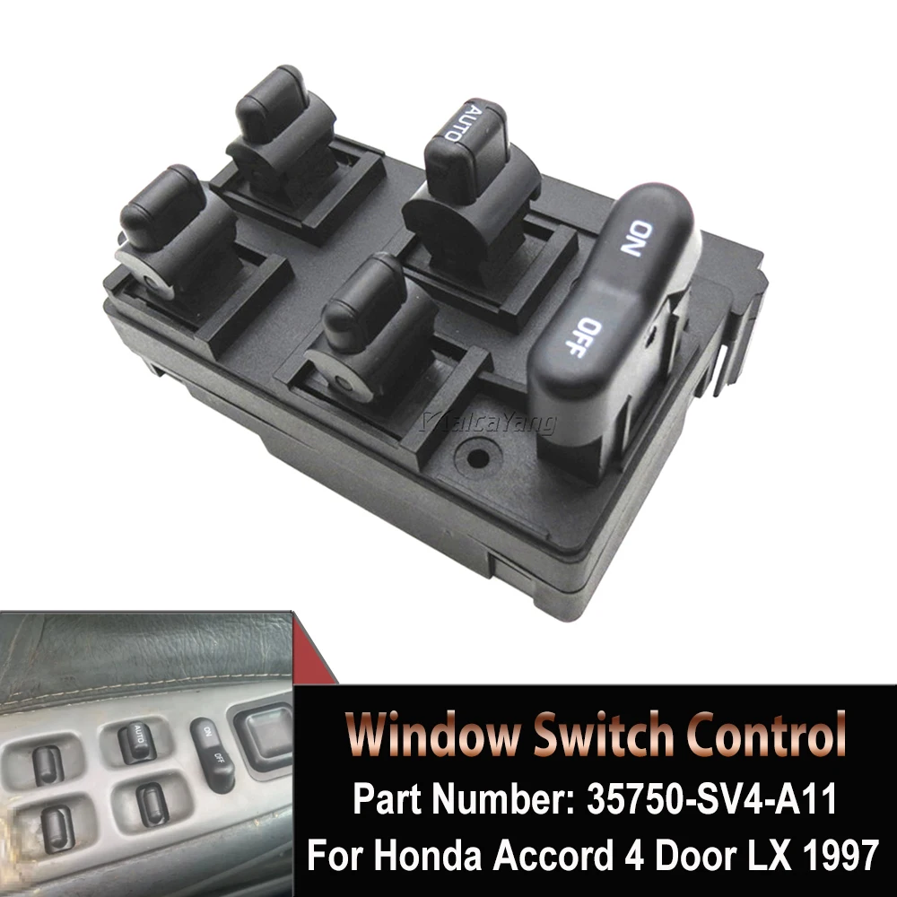 

Переключатель главного стеклоподъемника для Honda Accord 1990-1997, новый, с питанием спереди и сбоку, переключатели 35750-SV4-A11 35750SV4A11
