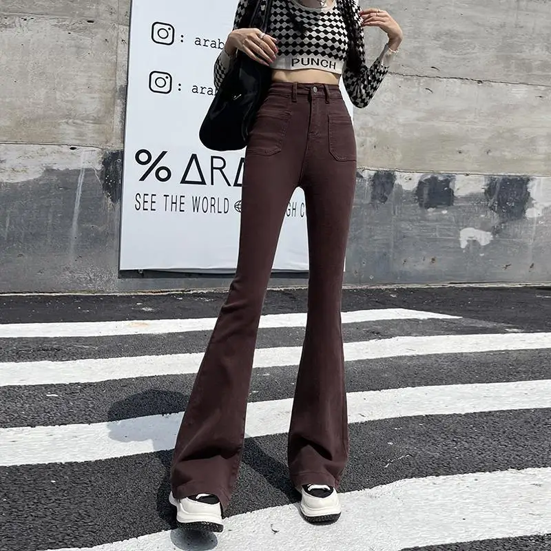 

2023 Spring Autumn New Womens bell-bottom Denim trousers Pants Women bell-bottom Female Flared Jeans Jean Pants Stretch Slim fit