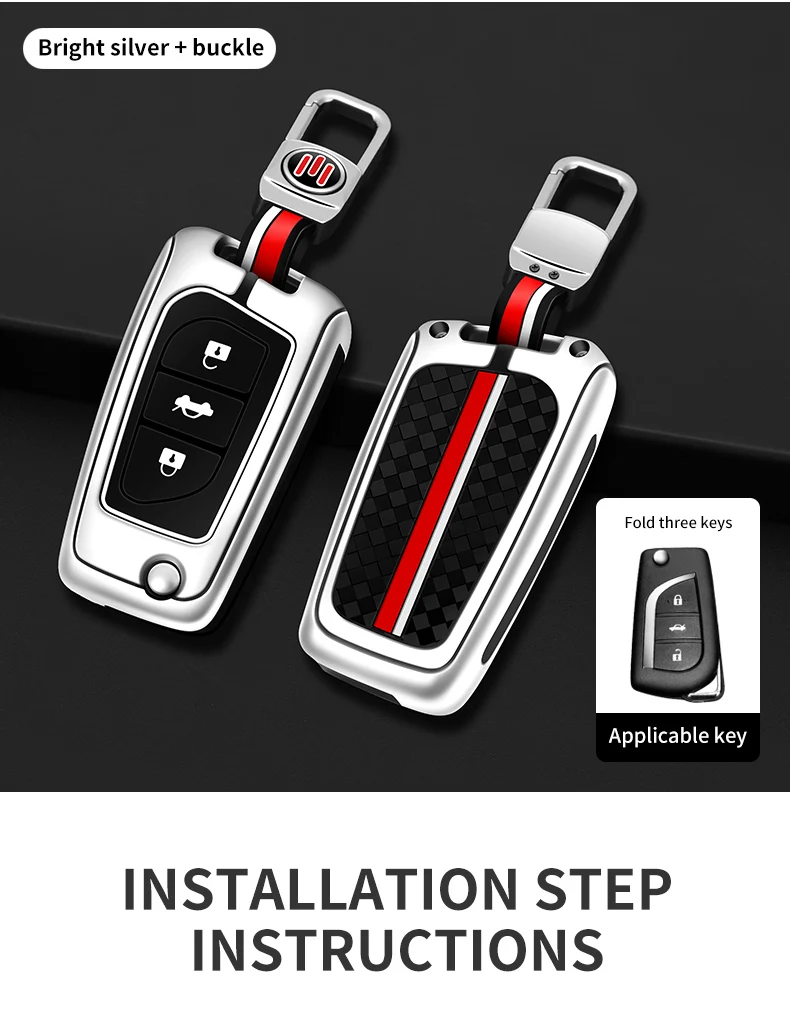 Zinc Alloy Car Key Case Cover Shell Fob For Toyota Auris Corolla Avensis Verso Yaris Aygo Scion TC IM Camry RAV4 Forturner Hilux - S863cf7c71bcf4f4b982218e45cc52729Z