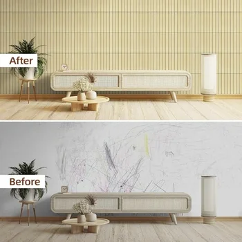 Faux Wood Grain Grille Peel & Stick Wallpaper 6