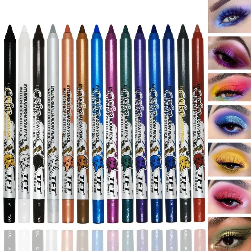 14 Colors Colorful Long-lasting Eyeliner Pencil Waterproof Quick-Dry No Blooming Blue Pink Eye Liner Pen Cosmetics Tools eyeliner pencil