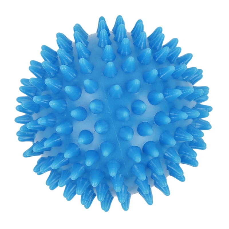 3X Spiky Massage Ball, Hard Stress Ball 7.5Cm For Fitness Sport Exercise (Sky Blue)